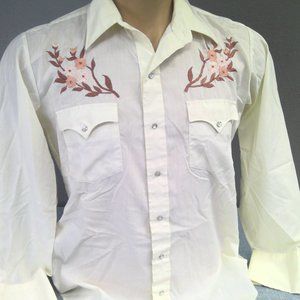 Vintage Chute #1 Western Embroidered Pearl Snap Shirt Floral Men's Medium